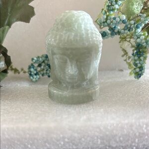 Carved Green aventurine Buddha Head Figurine
